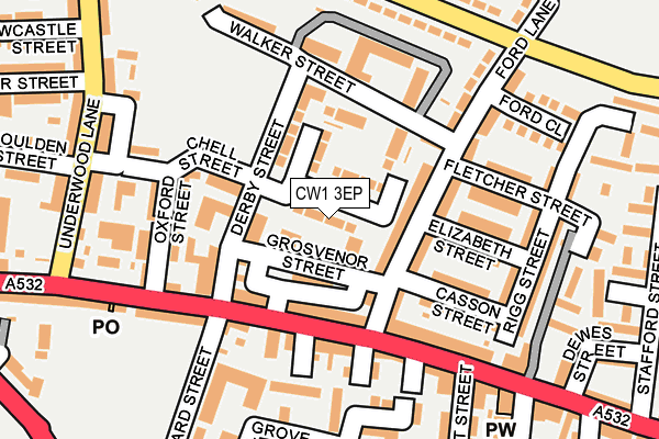 CW1 3EP map - OS OpenMap – Local (Ordnance Survey) CW1 3EP map - OS OpenMap – Local (Ordnance Survey)