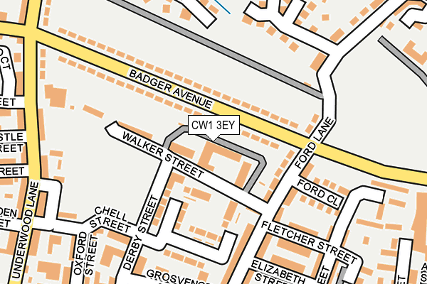 CW1 3EY map - OS OpenMap – Local (Ordnance Survey) CW1 3EY map - OS OpenMap – Local (Ordnance Survey)