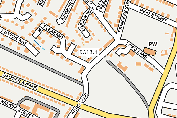 CW1 3JH map - OS OpenMap – Local (Ordnance Survey) CW1 3JH map - OS OpenMap – Local (Ordnance Survey)