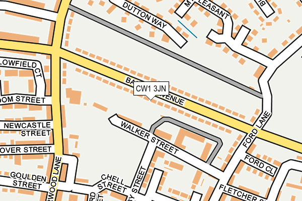 CW1 3JN map - OS OpenMap – Local (Ordnance Survey) CW1 3JN map - OS OpenMap – Local (Ordnance Survey)