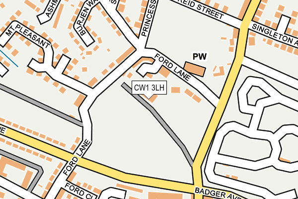 CW1 3LH map - OS OpenMap – Local (Ordnance Survey) CW1 3LH map - OS OpenMap – Local (Ordnance Survey)
