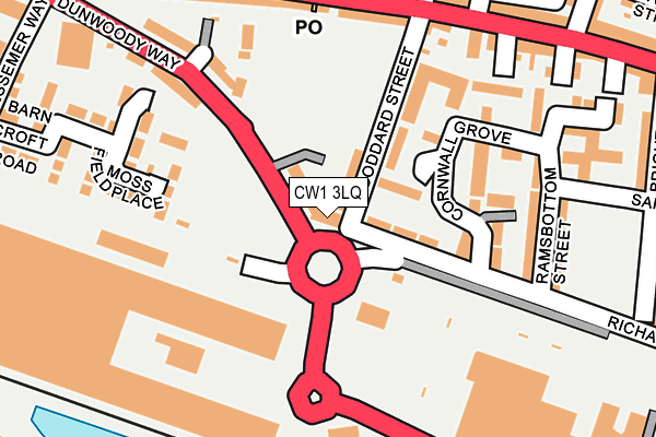 CW1 3LQ map - OS OpenMap – Local (Ordnance Survey) CW1 3LQ map - OS OpenMap – Local (Ordnance Survey)