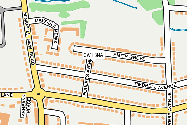 CW1 3NA map - OS OpenMap – Local (Ordnance Survey) CW1 3NA map - OS OpenMap – Local (Ordnance Survey)