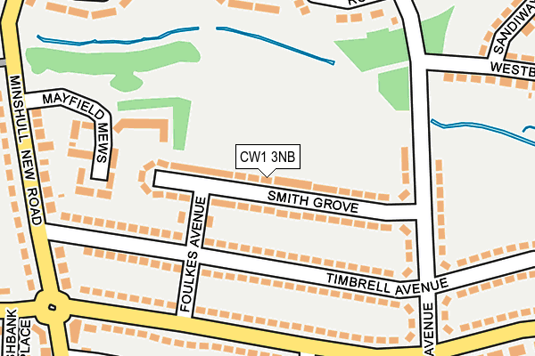 CW1 3NB map - OS OpenMap – Local (Ordnance Survey)