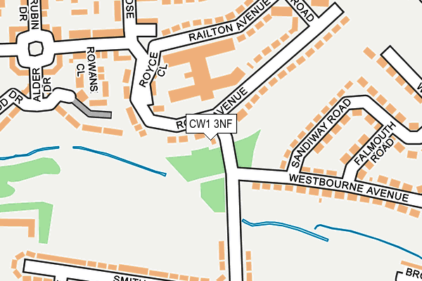 CW1 3NF map - OS OpenMap – Local (Ordnance Survey) CW1 3NF map - OS OpenMap – Local (Ordnance Survey)