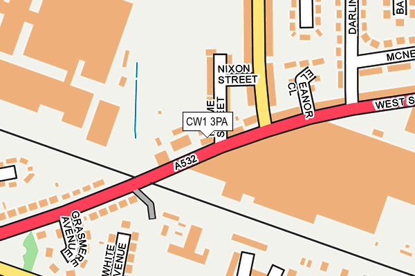 CW1 3PA map - OS OpenMap – Local (Ordnance Survey) CW1 3PA map - OS OpenMap – Local (Ordnance Survey)