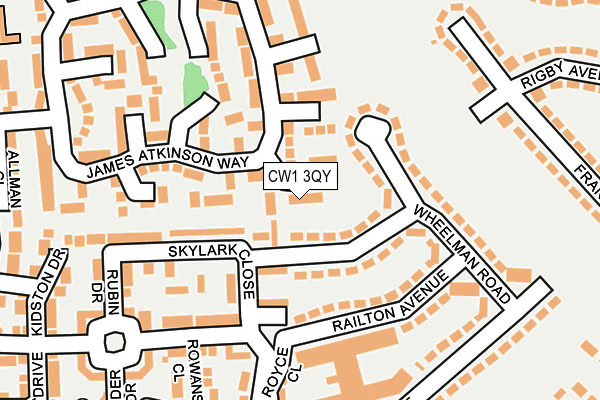 CW1 3QY map - OS OpenMap – Local (Ordnance Survey) CW1 3QY map - OS OpenMap – Local (Ordnance Survey)