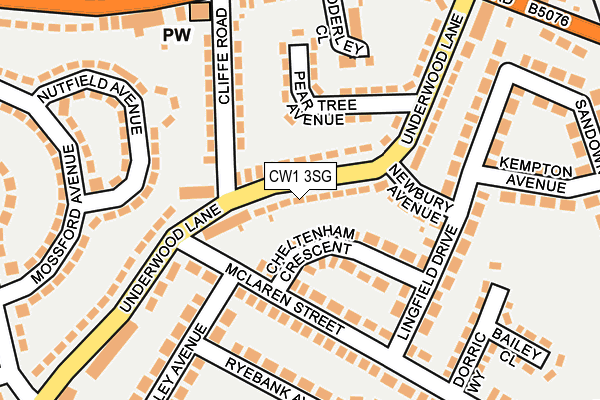 CW1 3SG map - OS OpenMap – Local (Ordnance Survey) CW1 3SG map - OS OpenMap – Local (Ordnance Survey)