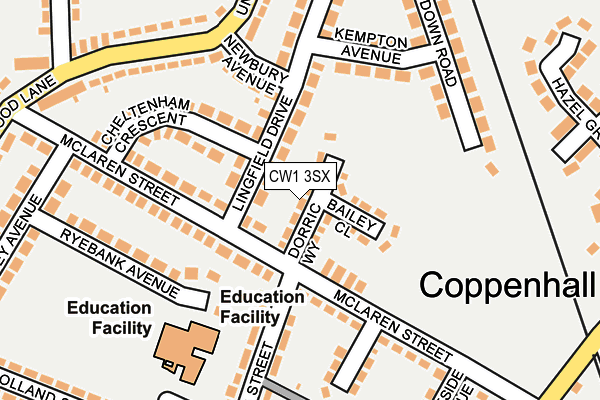 CW1 3SX map - OS OpenMap – Local (Ordnance Survey) CW1 3SX map - OS OpenMap – Local (Ordnance Survey)
