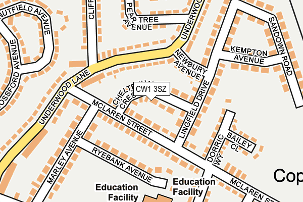 CW1 3SZ map - OS OpenMap – Local (Ordnance Survey)