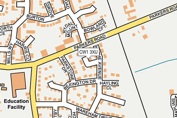 CW1 3XU map - OS OpenMap – Local (Ordnance Survey) CW1 3XU map - OS OpenMap – Local (Ordnance Survey)