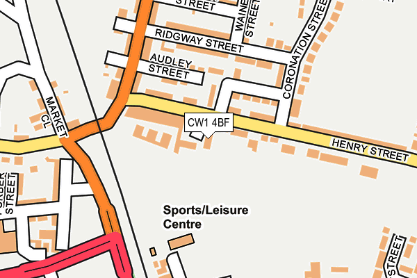 CW1 4BF map - OS OpenMap – Local (Ordnance Survey) CW1 4BF map - OS OpenMap – Local (Ordnance Survey)