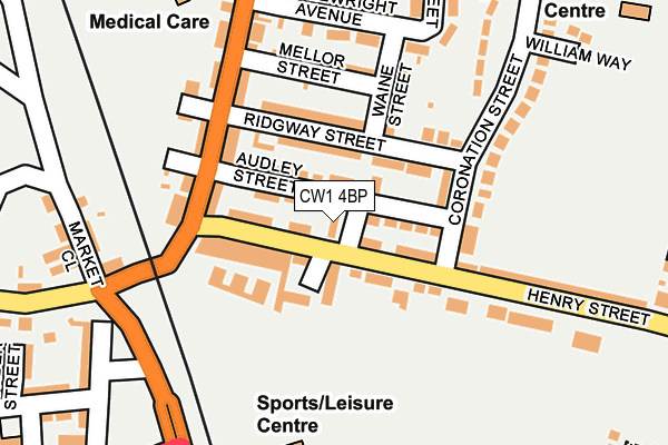 CW1 4BP map - OS OpenMap – Local (Ordnance Survey) CW1 4BP map - OS OpenMap – Local (Ordnance Survey)