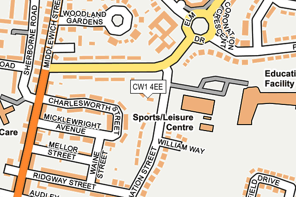 CW1 4EE map - OS OpenMap – Local (Ordnance Survey) CW1 4EE map - OS OpenMap – Local (Ordnance Survey)
