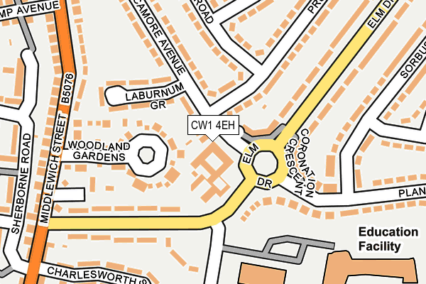 CW1 4EH map - OS OpenMap – Local (Ordnance Survey) CW1 4EH map - OS OpenMap – Local (Ordnance Survey)
