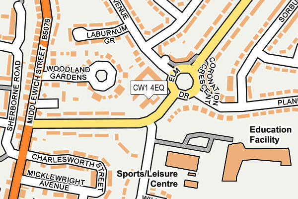 CW1 4EQ map - OS OpenMap – Local (Ordnance Survey) CW1 4EQ map - OS OpenMap – Local (Ordnance Survey)