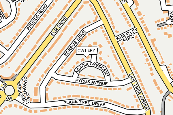 CW1 4EZ map - OS OpenMap – Local (Ordnance Survey) CW1 4EZ map - OS OpenMap – Local (Ordnance Survey)