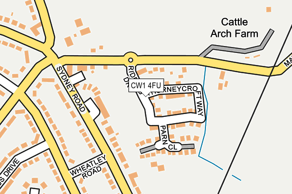CW1 4FU map - OS OpenMap – Local (Ordnance Survey) CW1 4FU map - OS OpenMap – Local (Ordnance Survey)