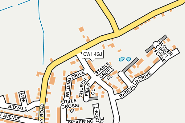 CW1 4GJ map - OS OpenMap – Local (Ordnance Survey) CW1 4GJ map - OS OpenMap – Local (Ordnance Survey)