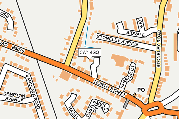 CW1 4GQ map - OS OpenMap – Local (Ordnance Survey) CW1 4GQ map - OS OpenMap – Local (Ordnance Survey)