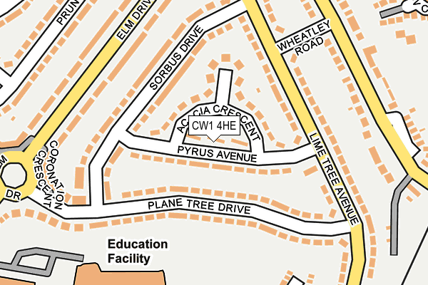 CW1 4HE map - OS OpenMap – Local (Ordnance Survey) CW1 4HE map - OS OpenMap – Local (Ordnance Survey)