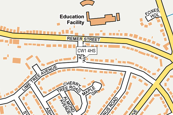 CW1 4HS map - OS OpenMap – Local (Ordnance Survey) CW1 4HS map - OS OpenMap – Local (Ordnance Survey)
