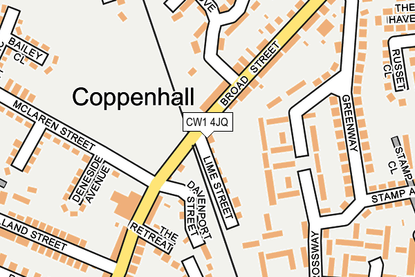 CW1 4JQ map - OS OpenMap – Local (Ordnance Survey) CW1 4JQ map - OS OpenMap – Local (Ordnance Survey)