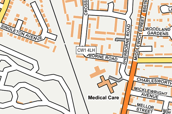 CW1 4LH map - OS OpenMap – Local (Ordnance Survey) CW1 4LH map - OS OpenMap – Local (Ordnance Survey)
