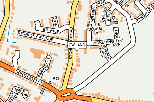CW1 4NQ map - OS OpenMap – Local (Ordnance Survey) CW1 4NQ map - OS OpenMap – Local (Ordnance Survey)