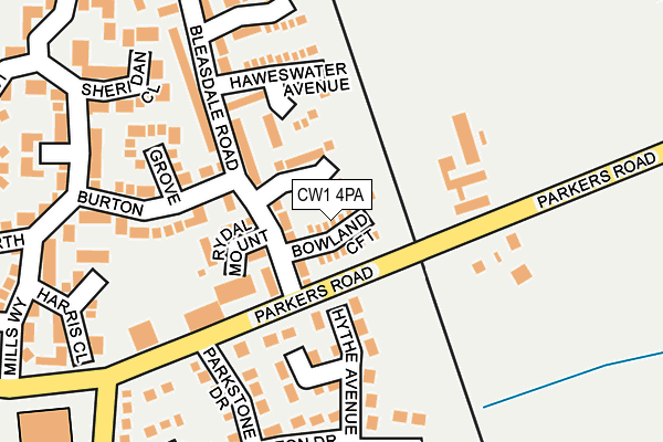 CW1 4PA map - OS OpenMap – Local (Ordnance Survey) CW1 4PA map - OS OpenMap – Local (Ordnance Survey)
