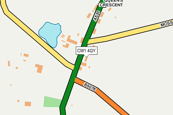 CW1 4QY map - OS OpenMap – Local (Ordnance Survey) CW1 4QY map - OS OpenMap – Local (Ordnance Survey)