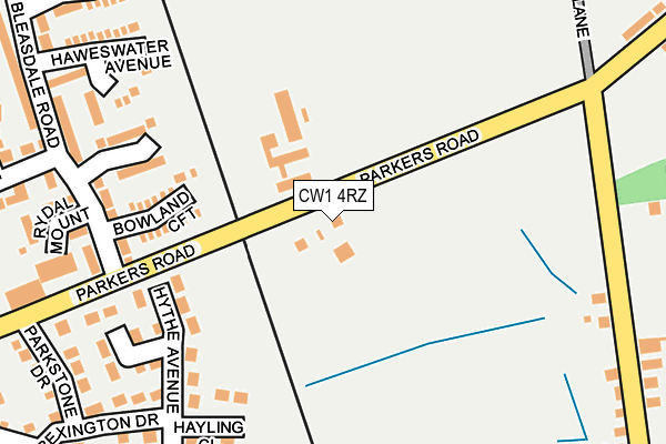 CW1 4RZ map - OS OpenMap – Local (Ordnance Survey) CW1 4RZ map - OS OpenMap – Local (Ordnance Survey)