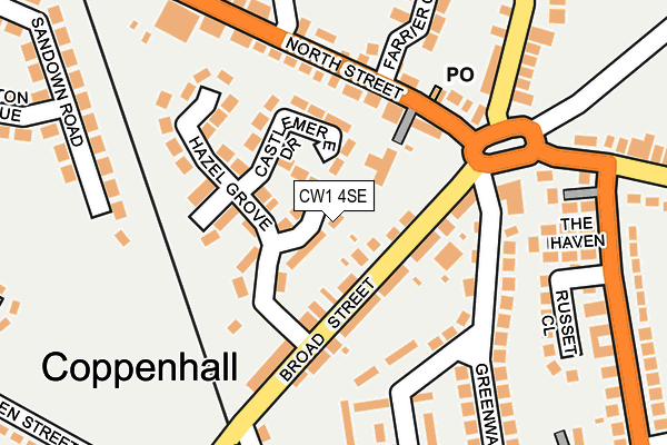 CW1 4SE map - OS OpenMap – Local (Ordnance Survey) CW1 4SE map - OS OpenMap – Local (Ordnance Survey)