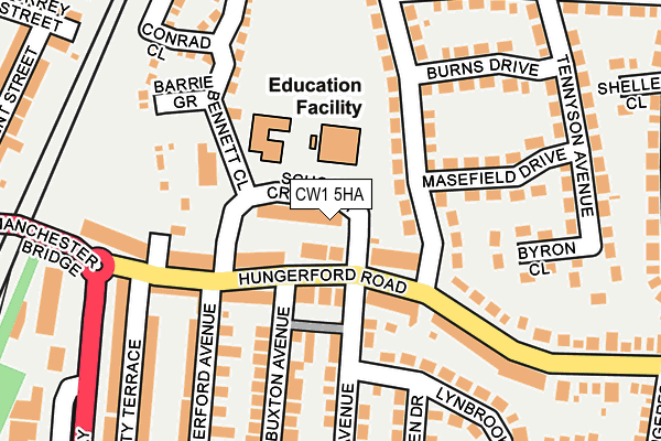 CW1 5HA map - OS OpenMap – Local (Ordnance Survey) CW1 5HA map - OS OpenMap – Local (Ordnance Survey)