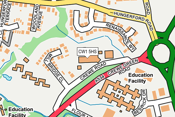 CW1 5HS map - OS OpenMap – Local (Ordnance Survey) CW1 5HS map - OS OpenMap – Local (Ordnance Survey)