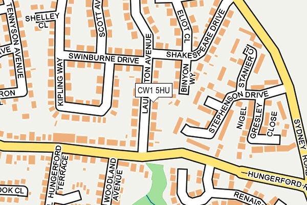 CW1 5HU map - OS OpenMap – Local (Ordnance Survey) CW1 5HU map - OS OpenMap – Local (Ordnance Survey)