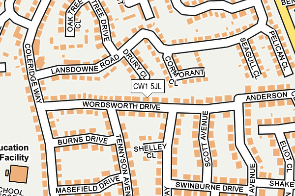 CW1 5JL map - OS OpenMap – Local (Ordnance Survey)