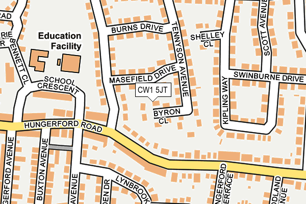 CW1 5JT map - OS OpenMap – Local (Ordnance Survey) CW1 5JT map - OS OpenMap – Local (Ordnance Survey)