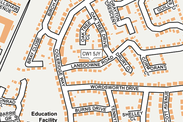 CW1 5JY map - OS OpenMap – Local (Ordnance Survey) CW1 5JY map - OS OpenMap – Local (Ordnance Survey)