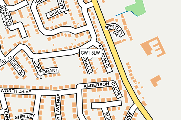 CW1 5LW map - OS OpenMap – Local (Ordnance Survey) CW1 5LW map - OS OpenMap – Local (Ordnance Survey)