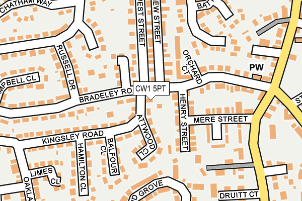 CW1 5PT map - OS OpenMap – Local (Ordnance Survey) CW1 5PT map - OS OpenMap – Local (Ordnance Survey)