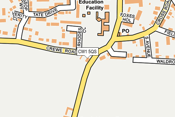 CW1 5QS map - OS OpenMap – Local (Ordnance Survey) CW1 5QS map - OS OpenMap – Local (Ordnance Survey)