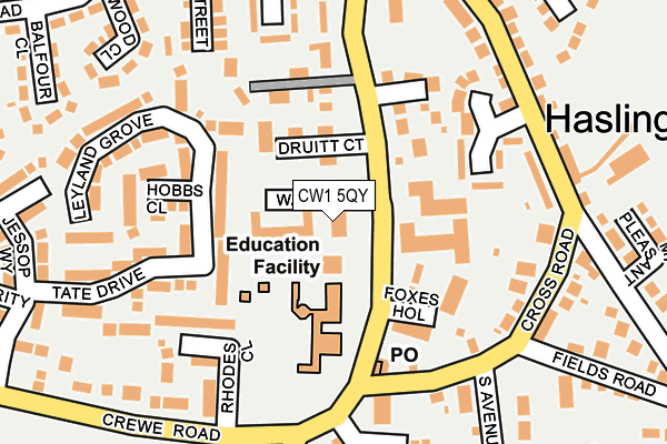 CW1 5QY map - OS OpenMap – Local (Ordnance Survey) CW1 5QY map - OS OpenMap – Local (Ordnance Survey)