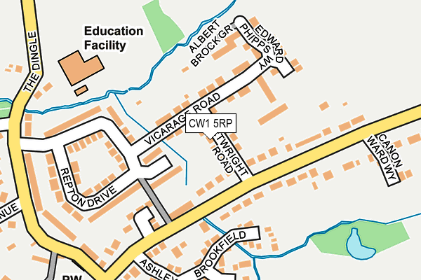 CW1 5RP map - OS OpenMap – Local (Ordnance Survey) CW1 5RP map - OS OpenMap – Local (Ordnance Survey)