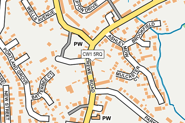 CW1 5RQ map - OS OpenMap – Local (Ordnance Survey) CW1 5RQ map - OS OpenMap – Local (Ordnance Survey)