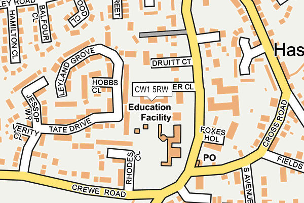 CW1 5RW map - OS OpenMap – Local (Ordnance Survey) CW1 5RW map - OS OpenMap – Local (Ordnance Survey)