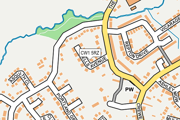 CW1 5RZ map - OS OpenMap – Local (Ordnance Survey) CW1 5RZ map - OS OpenMap – Local (Ordnance Survey)