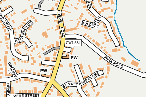 CW1 5SJ map - OS OpenMap – Local (Ordnance Survey) CW1 5SJ map - OS OpenMap – Local (Ordnance Survey)