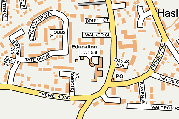 CW1 5SL map - OS OpenMap – Local (Ordnance Survey) CW1 5SL map - OS OpenMap – Local (Ordnance Survey)