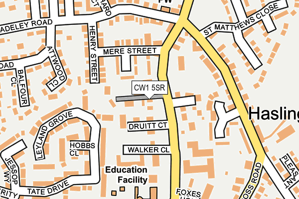 CW1 5SR map - OS OpenMap – Local (Ordnance Survey) CW1 5SR map - OS OpenMap – Local (Ordnance Survey)